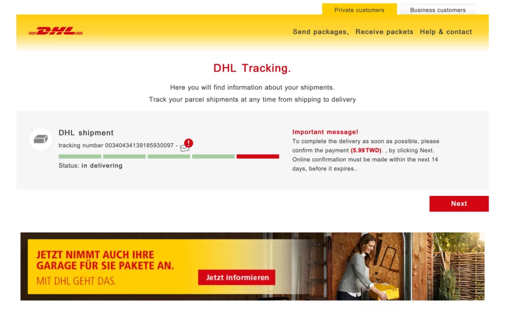DHL Scam Emails and Phishing Sites
